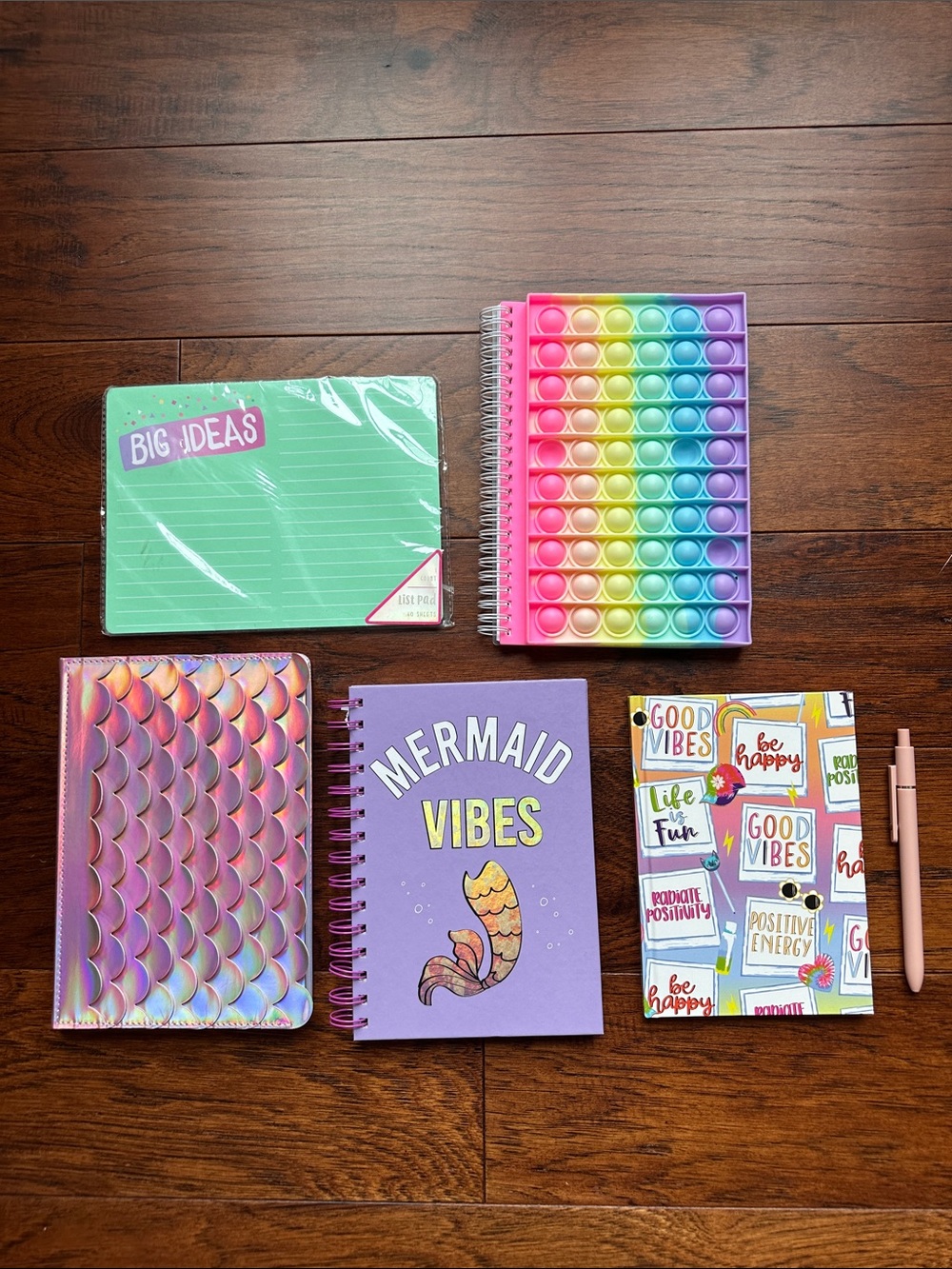 Assorted Colorful Notebooks and Journals - Rainbow, Purple, Pink